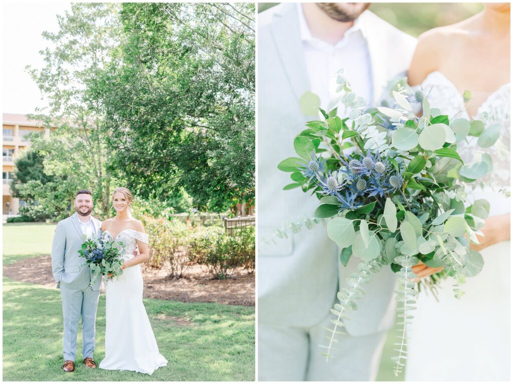 Eucalyptus and Thistle Bridal bouquet | Opelika Alabama Wedding Photography by Amanda Horne