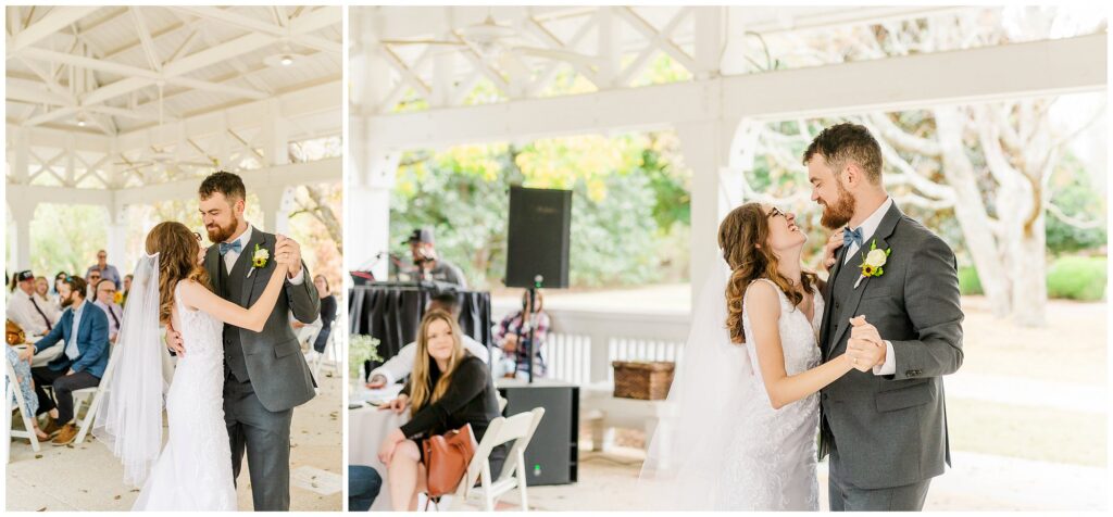 Bride and groom first dance at Kiesel Park reception | Auburn Alabama Wedding | by photographer Amanda Horne