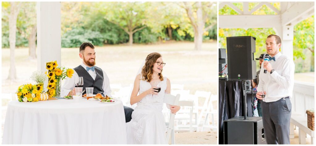 Speeches at Kiesel Park wedding reception | Auburn Alabama | by photographer Amanda Horne