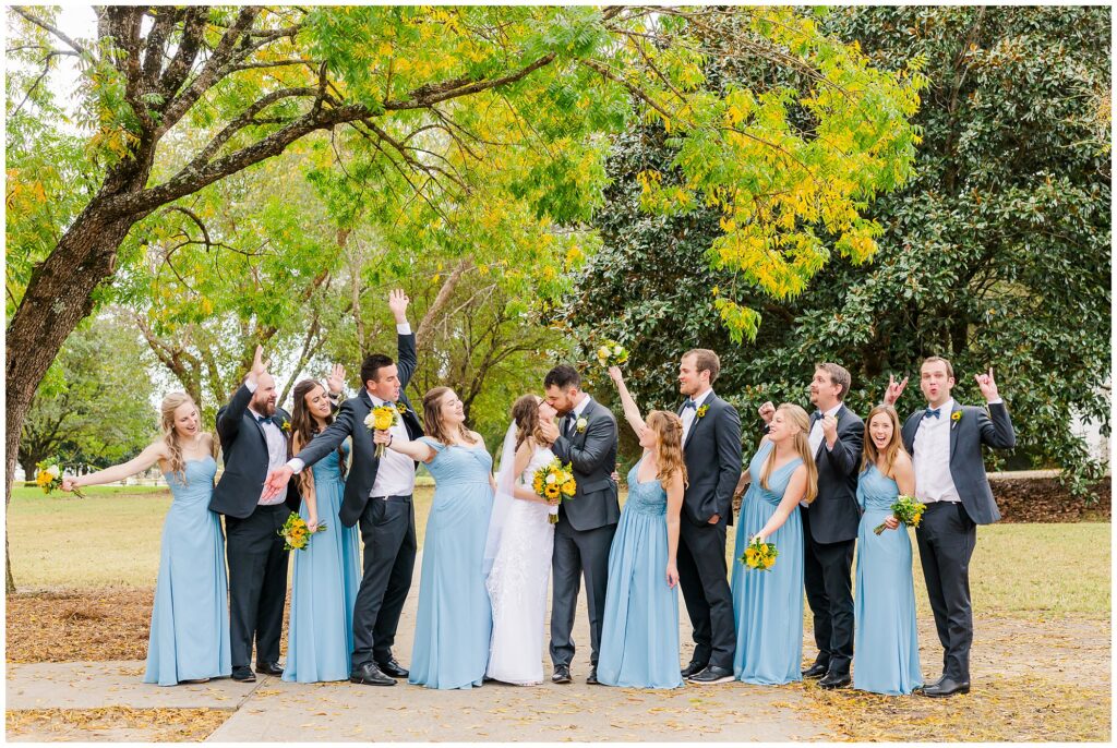Bridal party at Kiesel Park wedding reception | Auburn Alabama | by photographer Amanda Horne