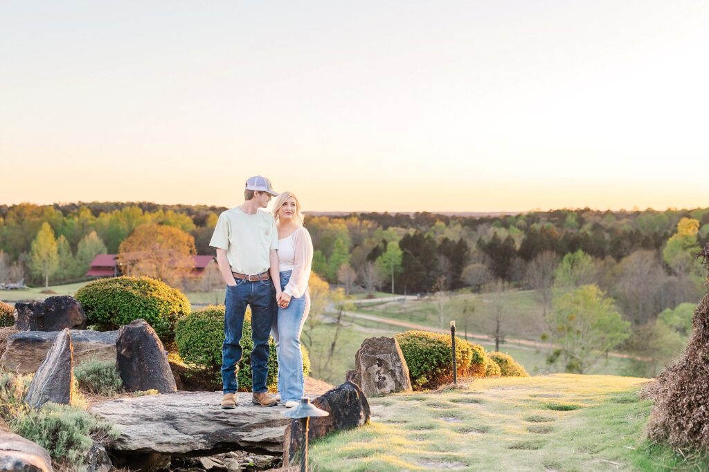 Couple at Lake Martin sunset | Alabama wedding photographer Amanda Horne