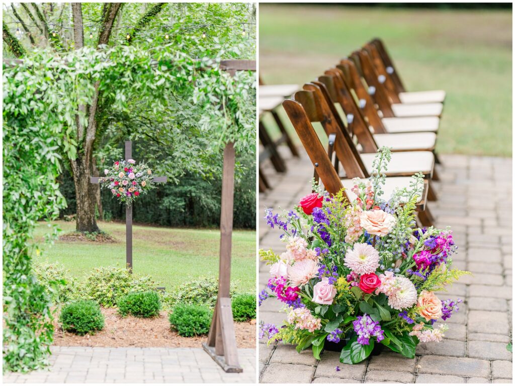 Ceremony decor at the Elms of Coosada | Central Alabama Wedding Photographer Amanda Horne