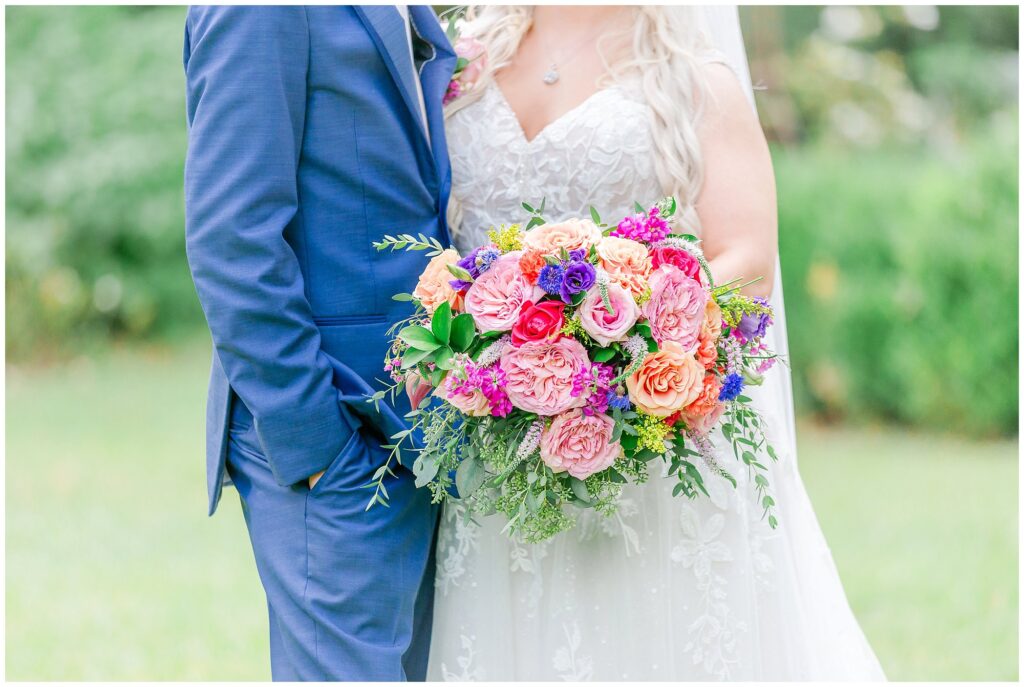 colorful bridal bouquet at the Elms of Coosada | Coosada Alabama Wedding Photographer Amanda Horne