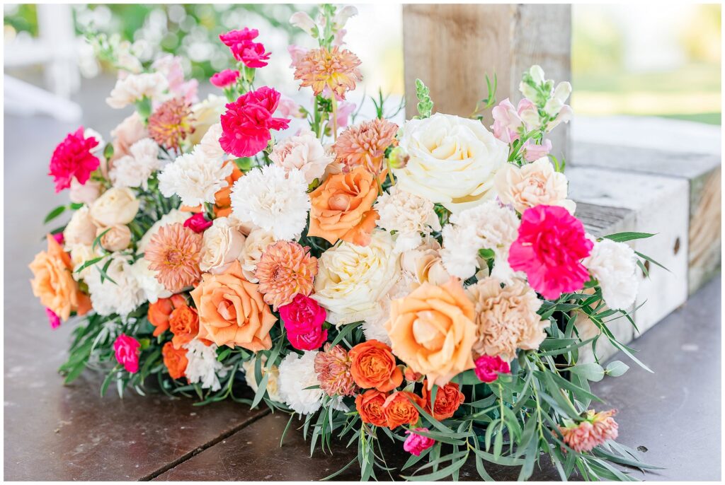 Vibrant floral arrangement | Lake Martin Wedding Photographer Amanda Horne