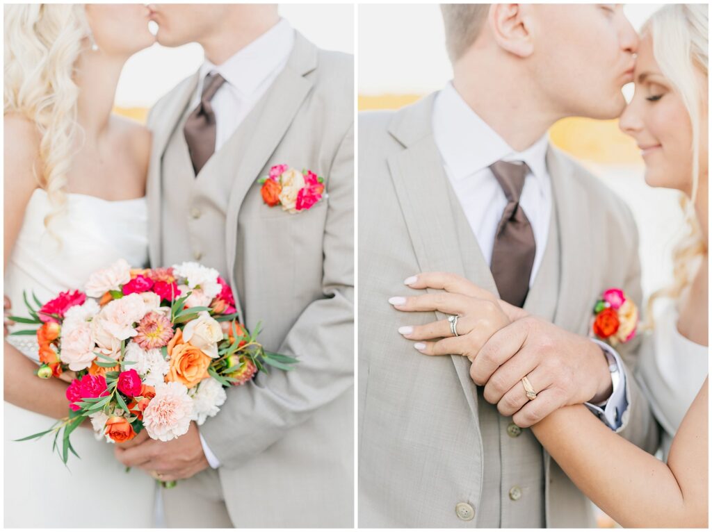 Bride and groom showing off rings | Lake Martin Wedding Photographer Amanda Horne