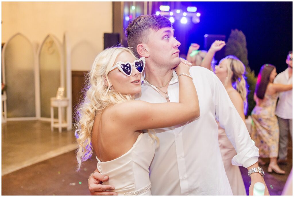 Bride and groom dancing at reception | Lake Martin Wedding Photographer Amanda Horne