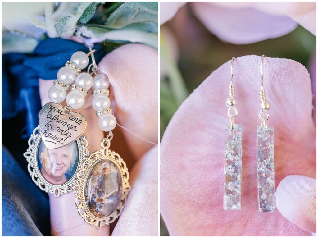 Memorial charm and earrings | Alabama Wedding Photographer Amanda Horne