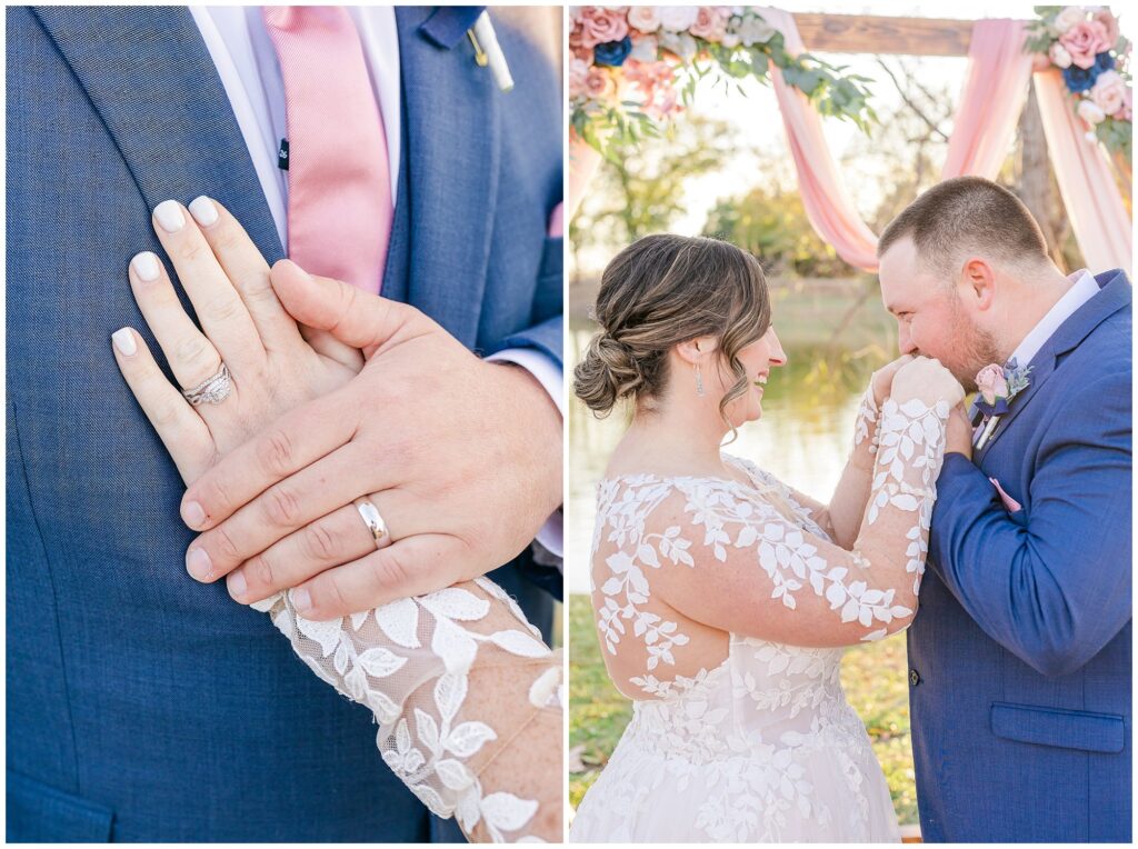 Groom kissing bride's hands | Alabama Wedding Photographer Amanda Horne