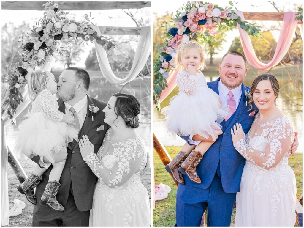 Bride and groom with daughter | Alabama Wedding Photographer Amanda Horne 