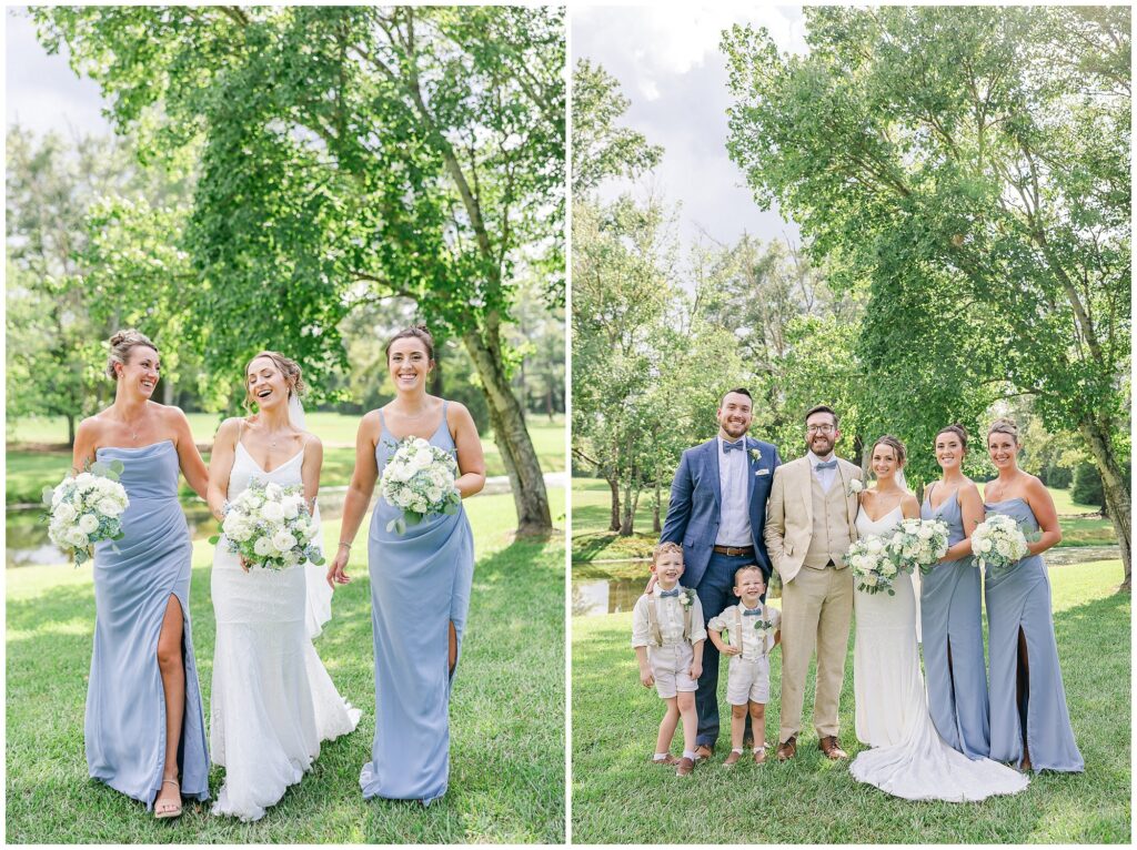 Wedding party portraits at The Farm at Lullwater in summer