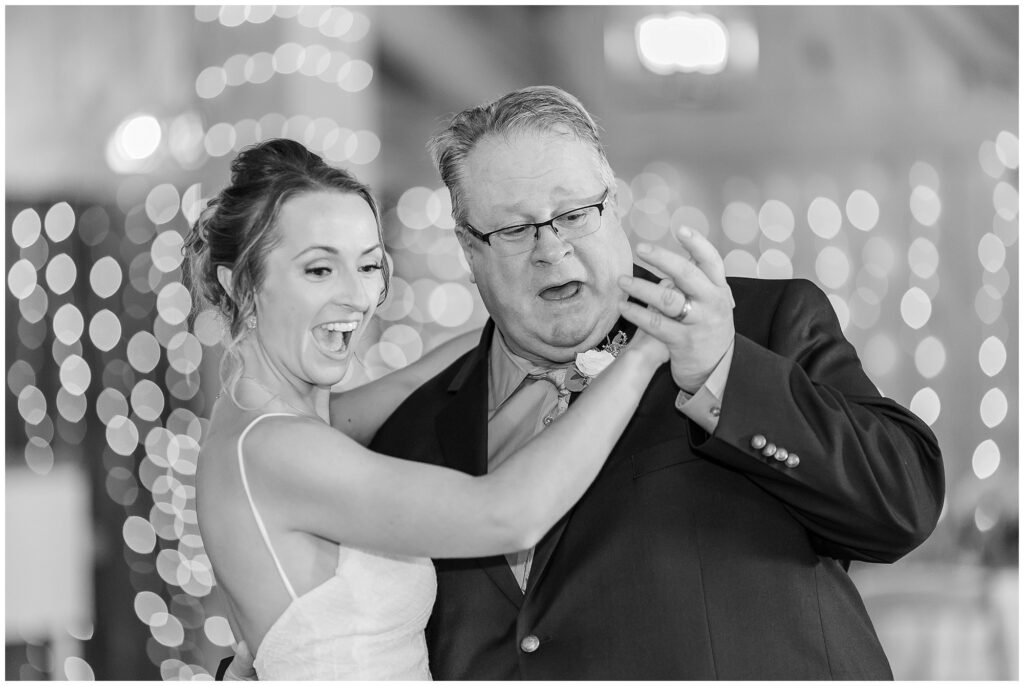 Bride dancing with her father at the venue