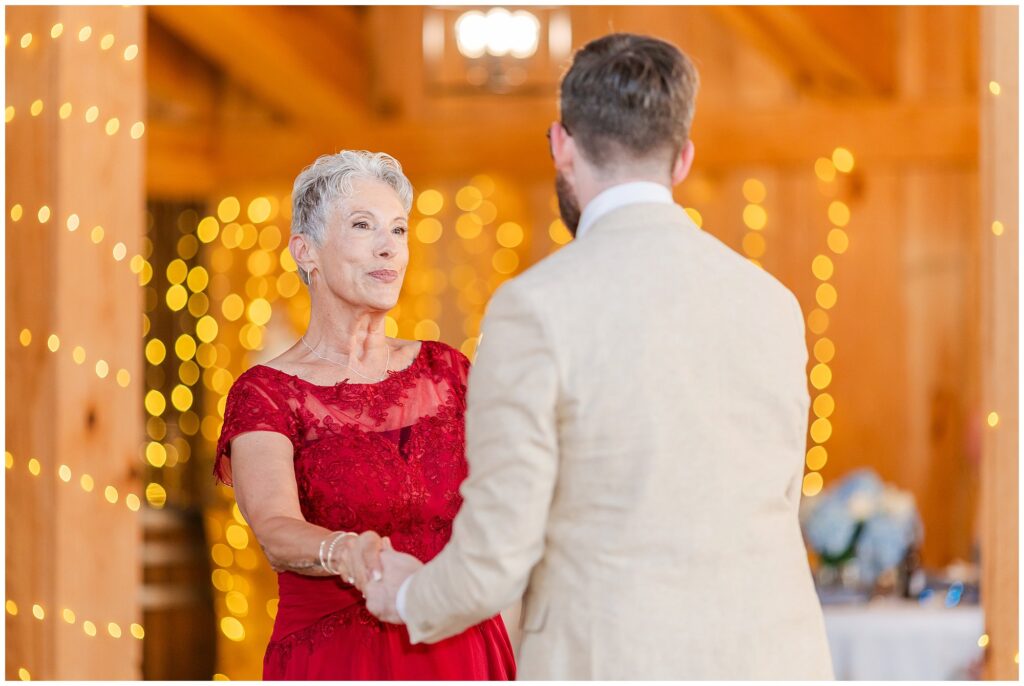 Groom dancing with his mother at The Farm at Lullwater