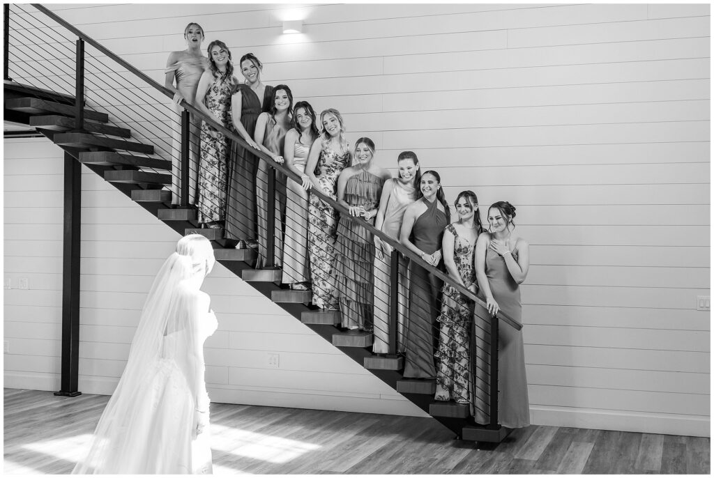 Bride first look with bridesmaids | Wedding Photography by Amanda Horne
