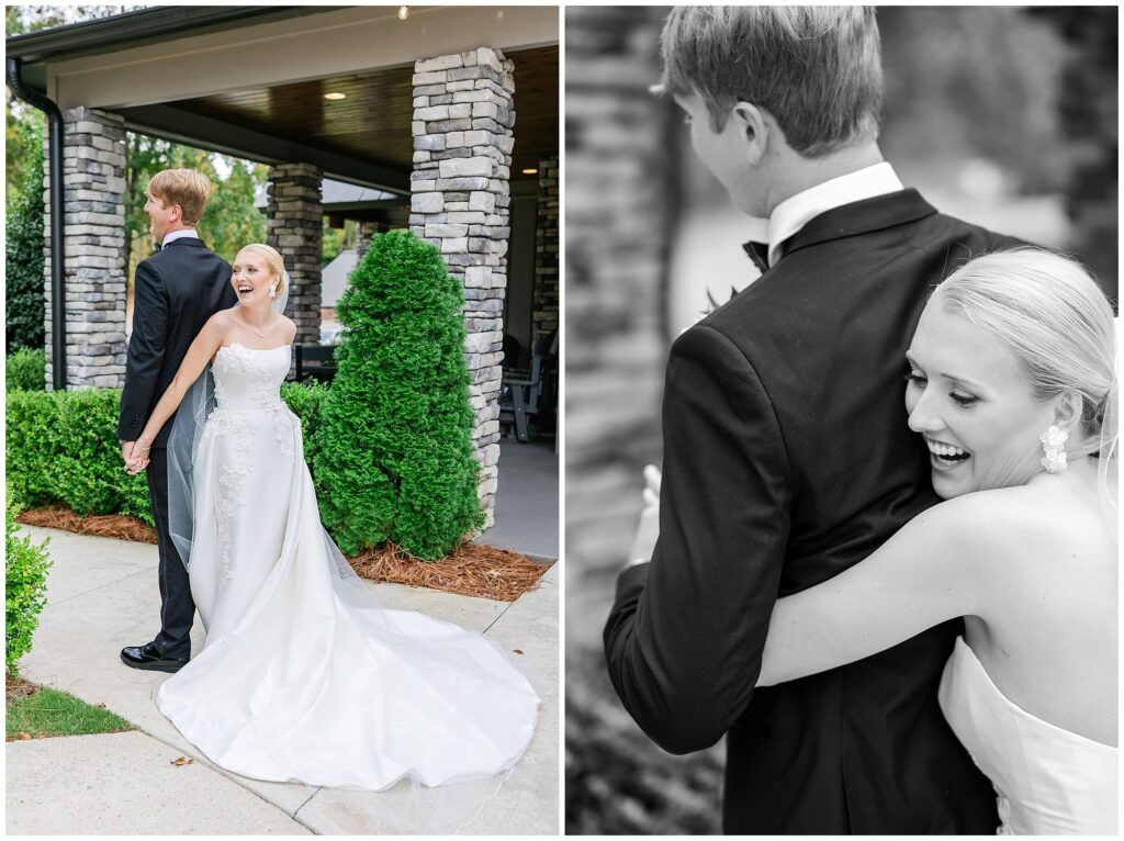 First touch at fall wedding | Wedding Photography by Amanda Horne