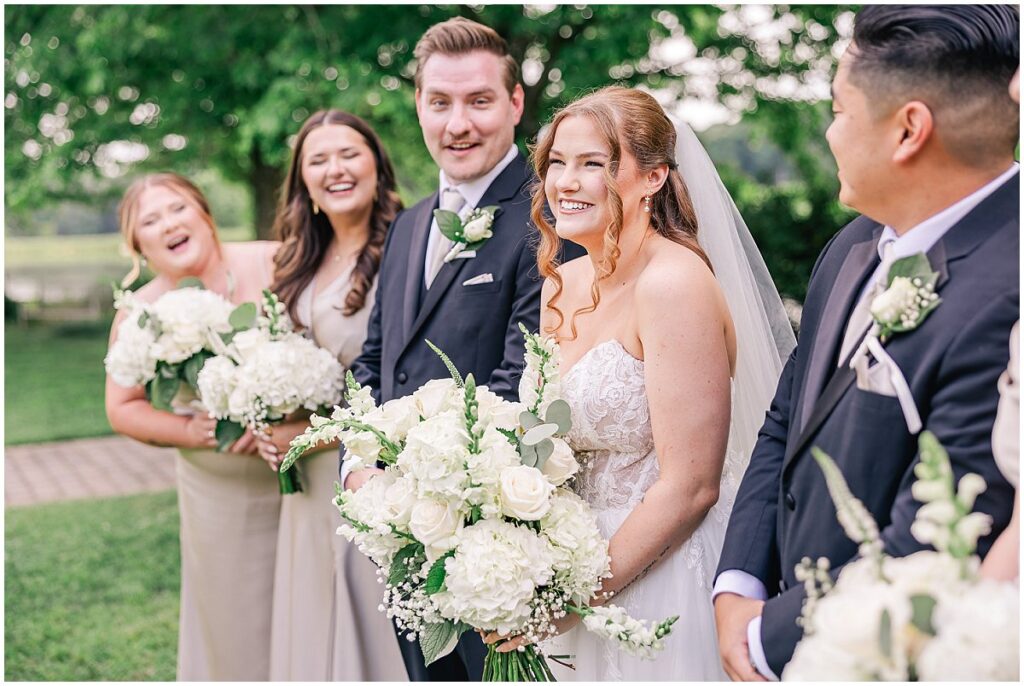Bride with her bridesmaids at her Oakhurst wedding
